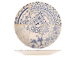 H&H 3238001 Teller Alyssa, Stoneware dekoriert, 25 cm