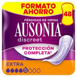 Ausonia Discreet Compresas Extra, Pack de 48, Para Pérdidas De Orina Para Mujer, Protección Completa*, Discreción Increíble