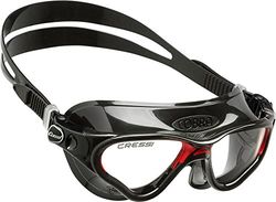 Cressi Cobra Óculos de natação, unissexo, preto/vermelho-Lente clara, tamanho único
