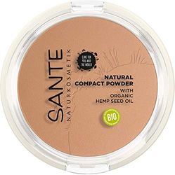 Sante Naturkosmetik Naturkosmetik Natural Compact Powder 03 Warm Honey, Ideal for Darker Skin Tones, Matte and Fixes Long-Lasting for a Natural Glow, with Organic Hemp Seed Oil, Vegan, 9 g