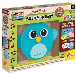 Lisciani - Montessori Baby Hout - Muziek: Vogel - Sensorisch Muzikaal Houten Speelgoed voor Baby Vanaf 9 Maanden - Ontwaking van de Zintuigen - Elektronisch Houten Speelgoed