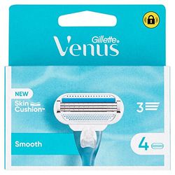 Gillette Venus Scheermesjes voor dames, glad, voor 3 messen, 4 stuks