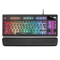 Mars Gaming MKAXES, TKL H-Mech kompakt tangentbord, RGB-belysning 9 effekter, gelhandstöd, svart, spansk