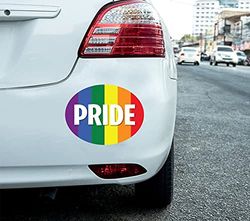 2 x Pride Auto Stickers Regenboog Vlag Ovaal Zelfklevend Vinyl Auto, Van, Vrachtwagen