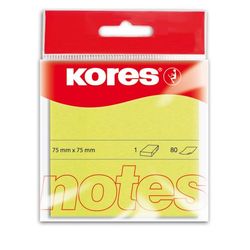 Kores - Bloc de notas adhesivas (75 x 75 mm, 12 bloques, 100 notas), color amarillo