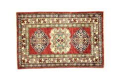 Eden Carpets Kazak Super Tappeto Annodato a Mano, Lana, Multicolore, 63x86 cm