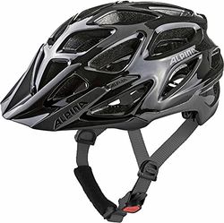 ALPINA MYTHOS 3.0 - Lichte, optimaal geventileerde en aanpasbare fietshelm met antibacteriële kussens voor volwassenen, zwart-antraciet, 57-62 cm