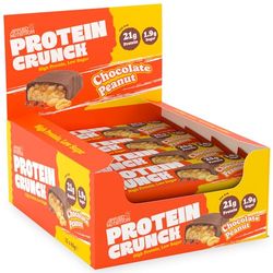 Applied Nutrition Protein Crunch - Protein Bars, High Protein, Low Sugar (Milk Chocolate Peanut) (62g x 12)