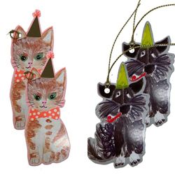 Glick Confezione da 2 Targhette Regalo per Cani e 2 Gatti, Targhette Regalo di Compleanno per Gatti e Cani per Confezioni Regalo, MTPS39, Multicolore