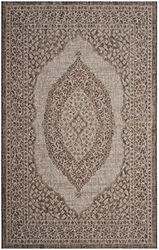 SAFAVIEH Tapis Contemporain Pour Salon, Salle à manger, Chambre à coucher - Courtyard Collection, Tapis à poil court, Beige clair et Marron clair, 201 X 290 cm