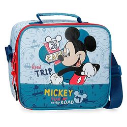 Trousse da toilette adattabile Disney Mickey Road Trip con tracolla blu 23x20x9 cm Poliestere