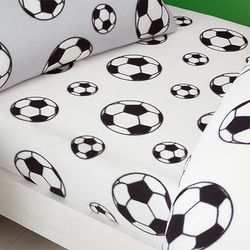 Catherine Lansfield mysig fotboll fleece enkel formsytt lakan vitt