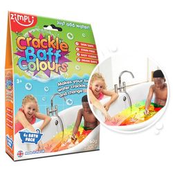 Crackle Baff de Zimpli Kids, paquete de 6 unidades, hace que tu agua crepite, estalle y cambie de color, regalo perfecto para niños, juguete sensorial de baño, experiencia de juego sensorial