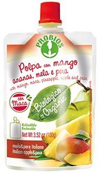 Probios Polpa Mela Pera Ananas Mango con Maca Doypack Bio - Confezione da 18 x 100 g
