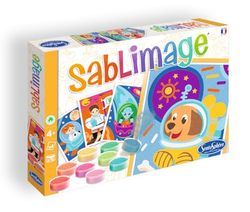 Sentosphere 3908815 Bastelset für Kinder, Sandbilder, Kreativset, DIY, Sandstrahlen-Galaxie, M