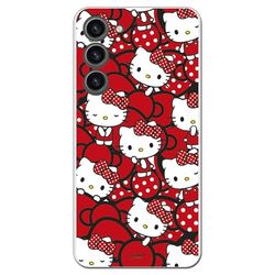Personalaizer Custodia compatibile con Samsung Galaxy S23 Plus con design di Hello Kitty e fiocchi rossi e talpe - Stile Kawaii - Cover in silicone TPU flessibile trasparente