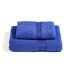 Caleffi - Set Asciugamani Bagno Viso e Bidet Morbida Spugna 100% Cotone Jacquard, 1 Asciugamano Viso 60x110 cm + 1 Asciugamano Bidet Ospite 40x60 cm Assorbenti Resistenti a Lavaggi Frequenti, Durevoli
