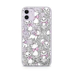 ERT GROUP mobiltelefonfodral för Apple Iphone 11 originalt och officiellt licensierat Disney mönster Marie 003 Vit optimalt anpassad till formen på mobiltelefonen, med glitter overflow-effekt