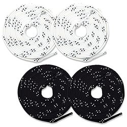 Franklin Sports Hockey Skate Laces - Set of 2 Non-Waxed Pairs - White + Black Unwaxed Ice Hockey Laces - Molded Tips - 84"