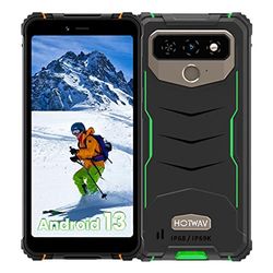 HOTWAV T5 MAX (2023) Android 13 Outdoor Cellulare 6050mAh 4GB/64GB/1TB espandibile 6.0 pollici HD+ Display Outdoor Smartphone Senza contratto, 13MP + 5MP Dual SIM 4G Cellulare Face ID/NFC/impronta
