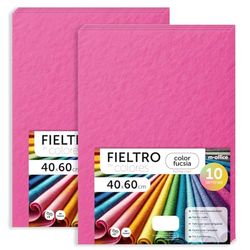 m-office Fieltro para Manualidades, Fieltro de Colores, Suave y Flexible, Material para Costura, Telas Patchwork, Ideal para proyectos DIY, artesanía o decoración, 40x60cm (fucsia, 20 uds)