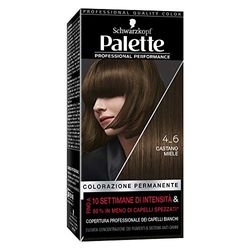 Schwarzkopf, Palette Colorazione Permanente, Tinta per Capelli, Crema Colorante Professionale, Copertura dei Capelli Bianchi, Sistema Anti-danni, Tonalità 4-6 Castano Miele