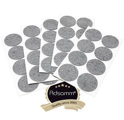 Adsamm® / 40 x feltrini autoadesivi/Grigio/ø 60 mm/Rotondo/piedini per mobili in feltro da 3.5 mm di spessore/pad protettivi per arredi