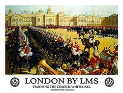 London – Trooping The Colour vintage plåtskylt nostalgi – storlek 20 x 15 cm