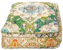Mandala Life ART Bohemian Yoga Decor Floor Cushion Cover - 60x20 cm - Square Meditation Carpet Pillow Case - Printed Cotton Rug Pouf