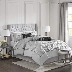 Madison Park Laurel MP10-1328 Parure de lit 7 pièces Polyester Gris Queen Size