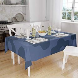 Bonamaison, Anti-moisissure, Séchage Rapide, Résistant aux Taches, Lavable en Machine, 100% Polyester Nappe de Table, Bleu, 140 x 160 Cm - Conçu et Fabriqué en Turquie