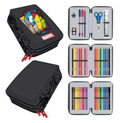 CERDÁ LIFE'S LITTLE MOMENTS - Trousse Scolaire 3 Compartiments des Avengers | Comprend Toutes les Fournitures Scolaires Nécessaires - Licence Officielle Marvel