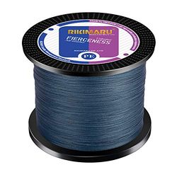 RIKIMARU Línea de Pesca Trenzada Resistente a la abrasión Superline Zero Stretch y Baja Memoria, diámetro extrafino, Color Gris Oscuro, 327 Yardas, 25 Libras