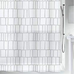 Spirella 180 x 200, Negro colección Construct, Cortina de Ducha Textil, 100% Polyester, PEVA