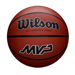 Wilson Wtb1417xb05 Bola de basquetebol MVP borracha interior e exterior, crianças, laranja/preto, 5