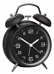 ElektroniSJFS Glockenwecker Despertador, metal, preto mate, 11,7 x 5,6 x 15,9 cm