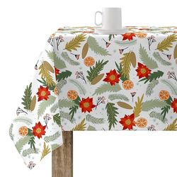 BELUM Nappe de Noël 140 x 140 cm 100% Coton résiné Anti-Taches (Tacte Non plastifié) Modèle Merry Christmas 33