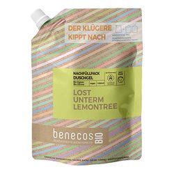 benecos Bio – Sacchetto di ricarica gel doccia allo zenzero biologico + limone biologico – LOST UNTERM LEMONTREE – vegano – plastica riciclata
