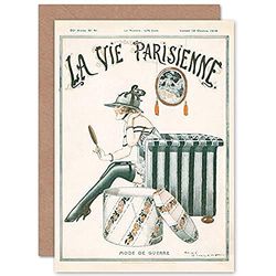 Artery8 La Vie Parisienne War Time Fashion Magazine Cover Sealed Greeting Card Plus Envelope Blank inside Guerre Mode Couverture du magazine Couverture