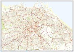 Edinburgh City Centre Postcode Sectors Wall Map (C6) - Plastic Coated