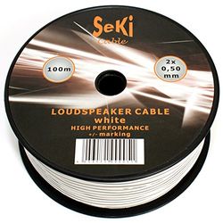 Luidsprekerkabel 2x0,50mm2-100m - wit - CCA - audiokabel - luidsprekerkabel