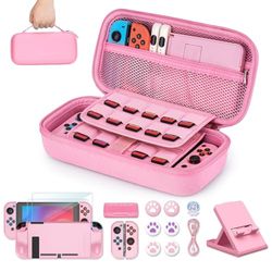 Younik Paquete de Accesorios para Switch, 16 en 1 Kit de Accesorios Incluye una Funda de Transporte para la Switch, Funda Protectora para la Consola y J-con, una Funda para Juegos de la Switch