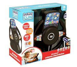 Jumbo - InfiniFun Mi Primer Volante Electrónico, Incluye Juegos de Simulación de la Conducción, Números, Formas, Colores y Lugares, Bilingüe Español-Inglés, para Niños a Partir de los 18 Meses