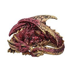 Nemesis Now Aaden U5289S0 Figurka Odpoczywającego Smoka, 10,2 cm, Czerwono-złoty