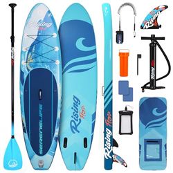 SereneLife Opblaasbaar Stand-Up Paddleboard - Antislip SUP Paddle Board met Peddel, Pomp, Leash en Accessoires - voor Volwassenen en Jeugd