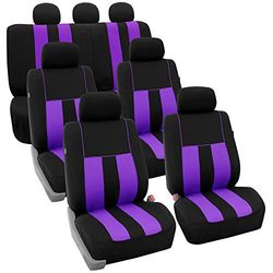 FH GROUP FH-FB036217 Striking Striped Seat Covers Purple/Black Color - Fit Most Car, Truck, Suv, or Van