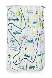 Camco 53245 Life is Better at The Campsite - Cortina de Ducha de tamaño RV, diseño de Mapa, tamaño para Adaptarse a la mayoría de duchas de Autocaravana, Incluye (12) Anillos de plástico