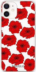 ERT GROUP mobiltelefonfodral för Apple Iphone 12/12 PRO originalt och officiellt licensierat Babaco mönster Flowers 018 Vit anpassad till formen på mobiltelefonen, fodral tillverkad av TPU-plast