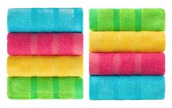 MEMRUI Asciugamani multicolori per il bagno, decorazione per il bagno dei bambini, 25,4 x 45,7 cm, 8 pezzi in 4 colori