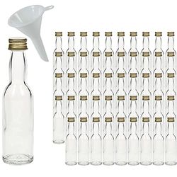 mikken Botella de cristal transparente, 50 unidades x 40 ml